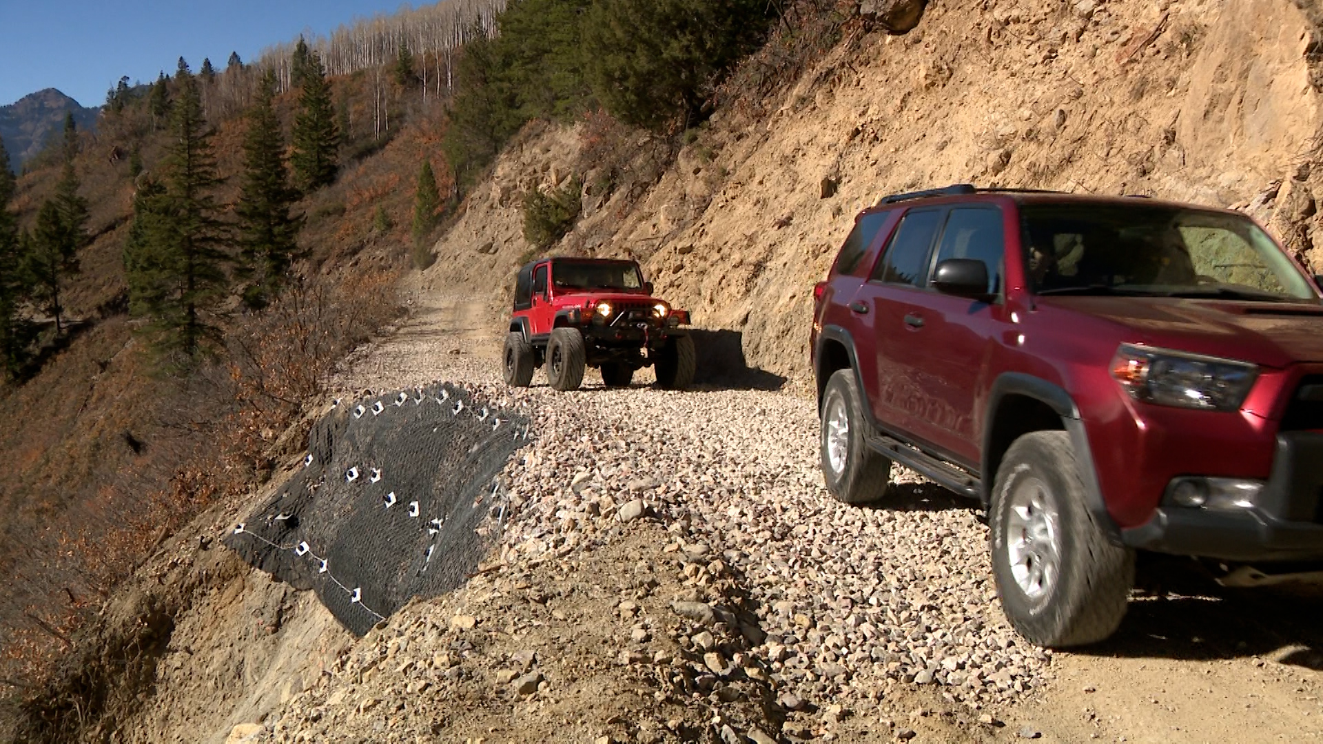 Vehicles travel along Forest Service Road 085 in American Fork Canyon, Friday. OHV Advocates President Brett Stewart praised the repairs to the road.