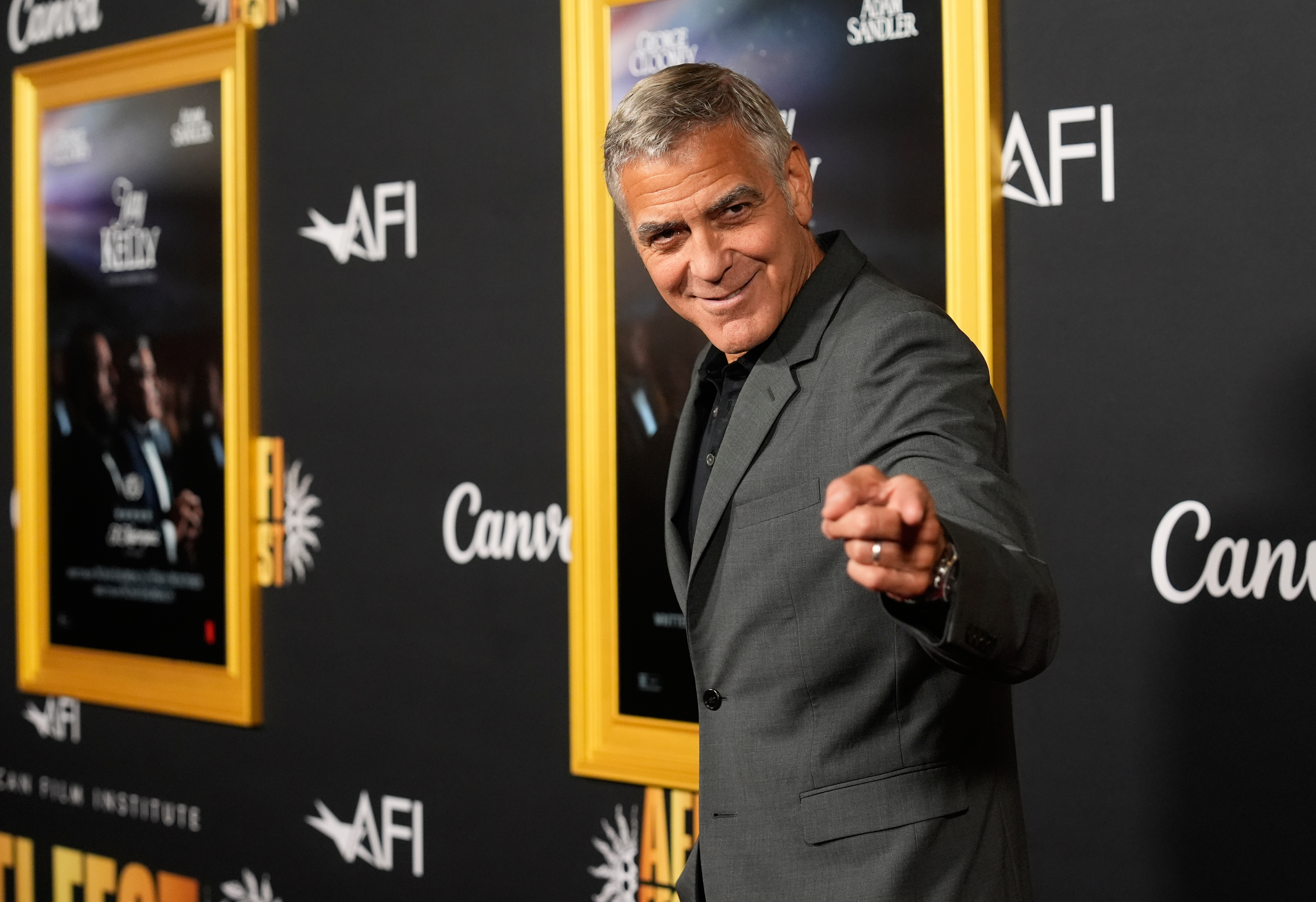 George Clooney, a cast member in "Jay Kelly," arrives at the AFI Fest premiere of the film on Thursday, Oct. 23, 2025, at TCL Chinese Theatre in Los Angeles.