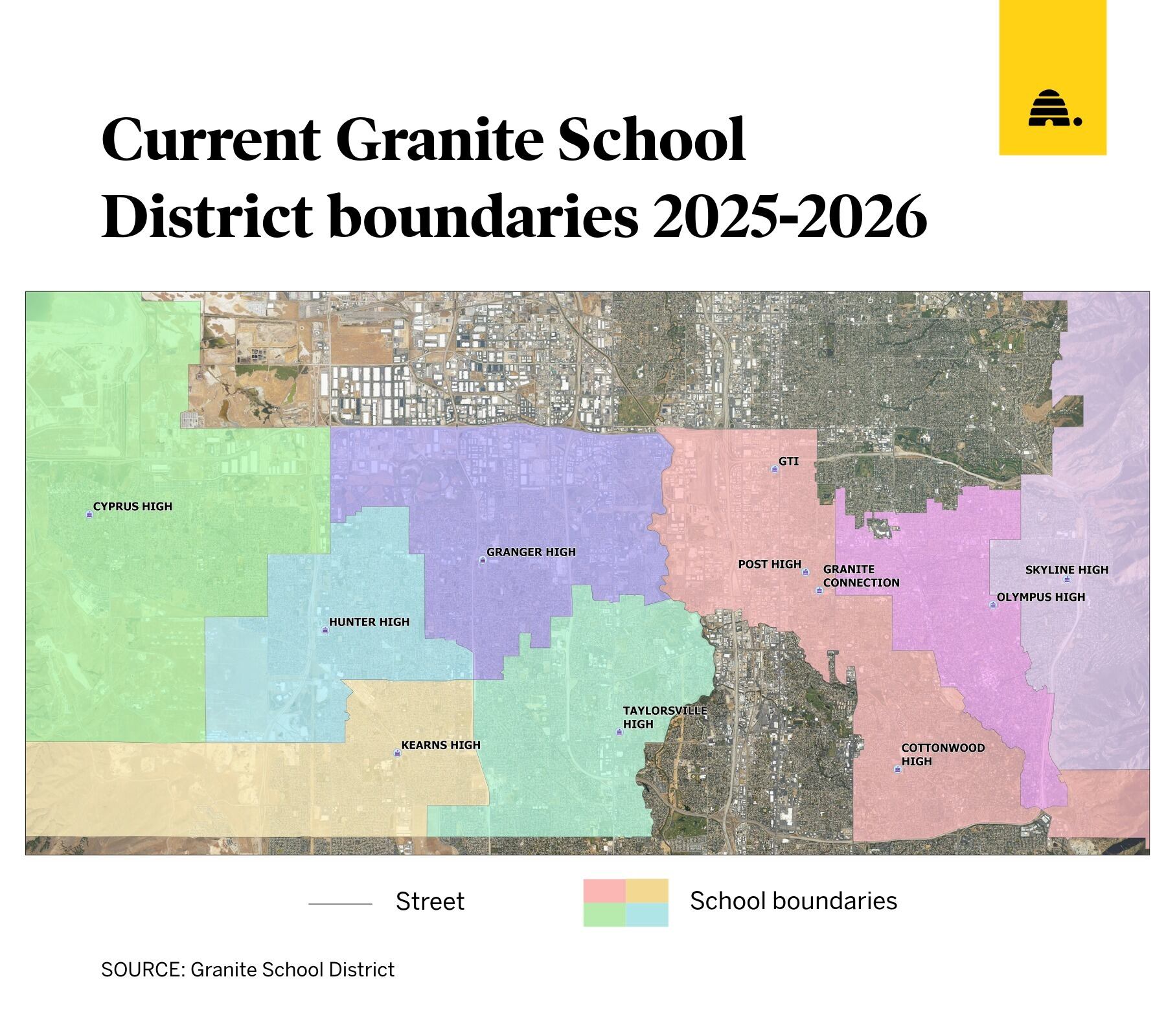 A map shows current Granite School District boundaries.