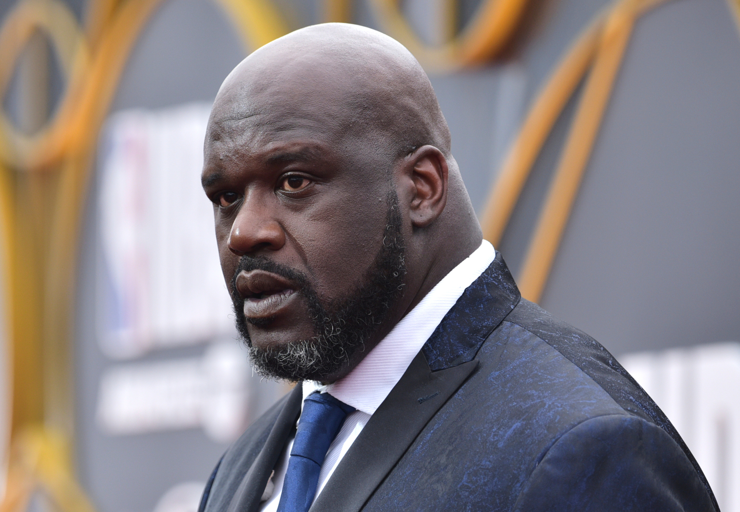 FILE - Shaquille O'Neal arrives at the NBA Awards, Monday, June 24, 2019, at the Barker Hangar in Santa Monica, Calif. 