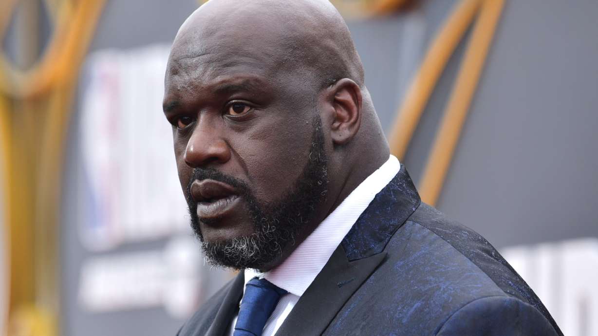 FILE - Shaquille O'Neal arrives at the NBA Awards, Monday, June 24, 2019, at the Barker Hangar in Santa Monica, Calif.