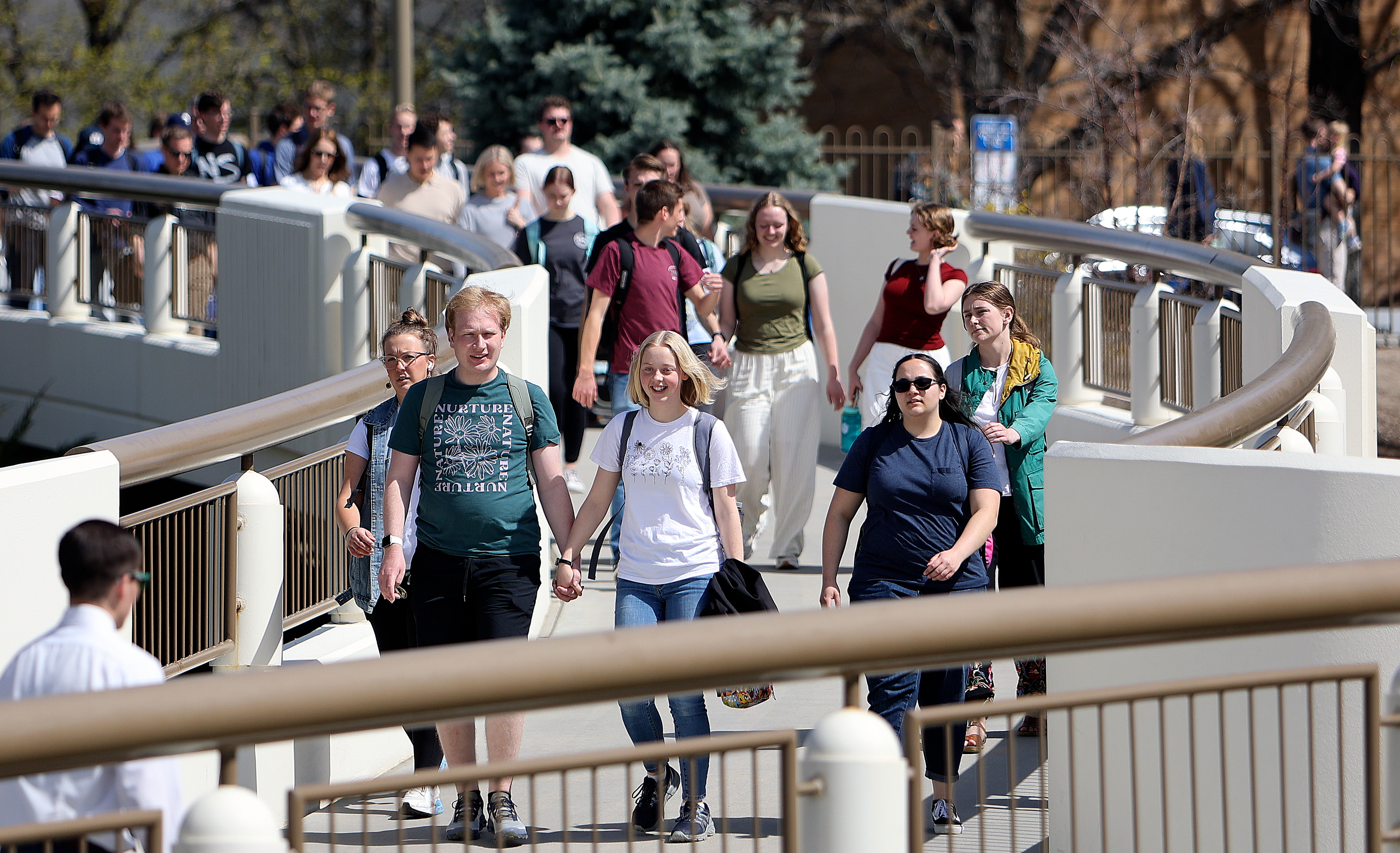 People walk tat BYU in Provo on April 8. More promising student startups across Utah university campuses will have the opportunity to receive financial backing, driven by the launch of a $3 million sandbox fund from Lehi-based Philo Ventures.