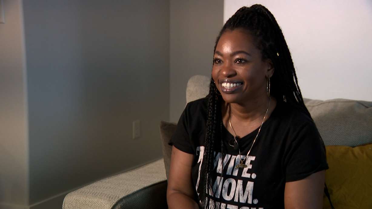 Narda Francom speaks with KSL-TV, Tuesday. Francom, originally from Jamaica, is one of many watching the impacts of powerful Hurricane Melissa, which made a historic landfall on the island nation.