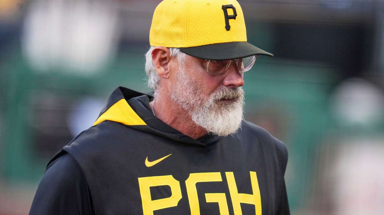 FILE - Pittsburgh Pirates manager Derek Shelton walks to the dugout before a baseball game against the Cleveland Guardians in Pittsburgh, April 18, 2025.