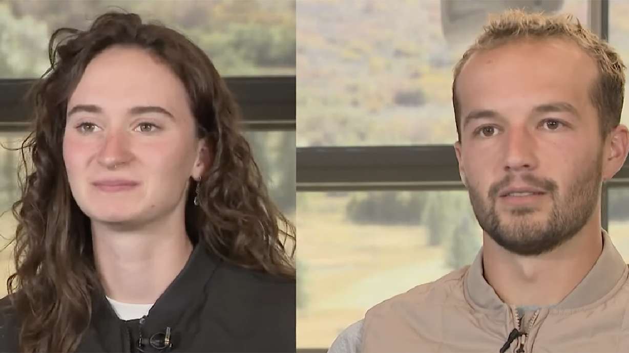 Luci Anderson, left, and Vincent Bonacci, right, skied as kids at Utah's Soldier Hollow in Midway. Now they both compete in biathlon, a sport that combines cross-country skiing with rifle marksmanship.