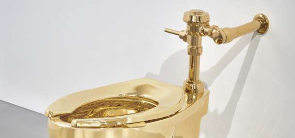 A solid gold toilet is up for auction — with a $10M starting price