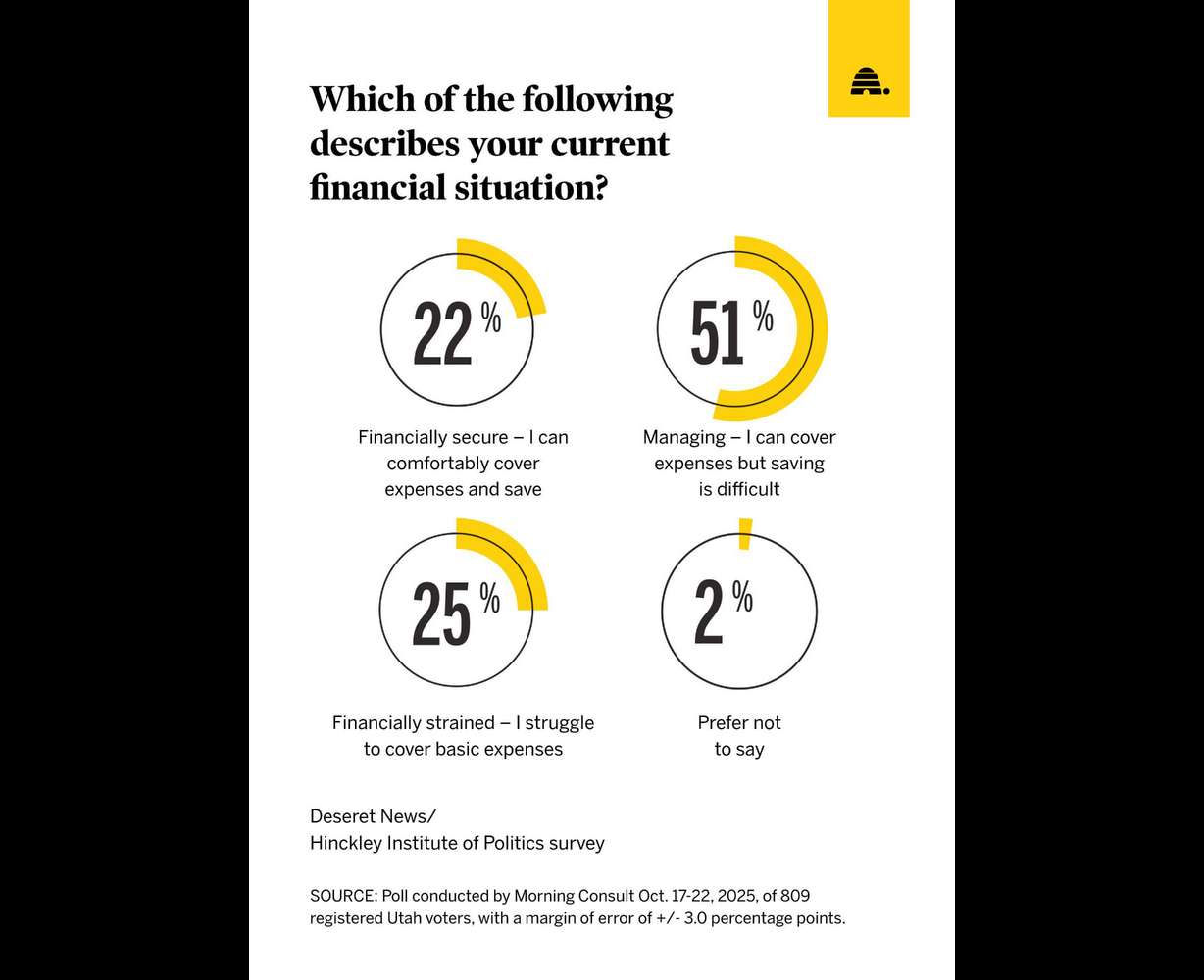 A graphic shows how those polled describe their financial situation.