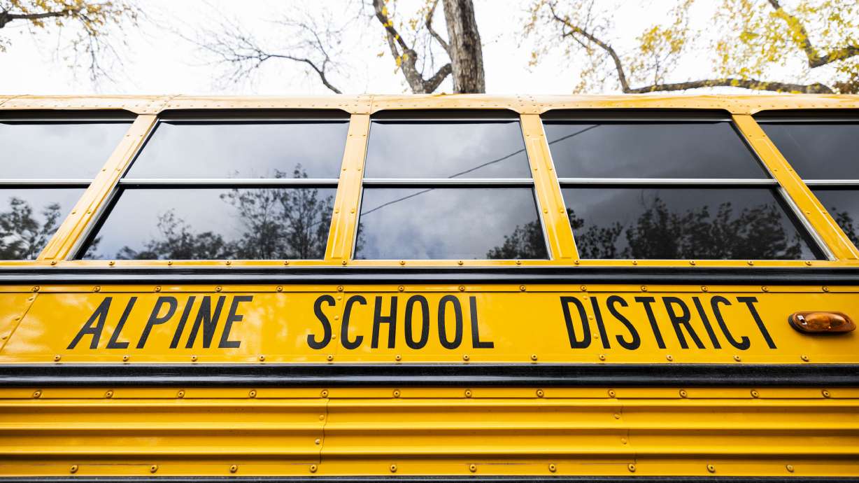 An Alpine School District bus in American Fork on Oct. 30, 2024. Three Utah County school districts born out of the November 2024 vote to split the Alpine School District elected their inaugural board members in the 2025 general election on Tuesday.