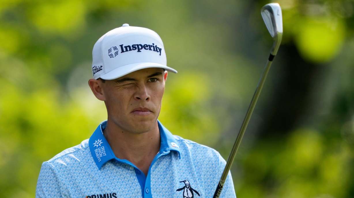 FILE - Johnny Keefer prepares to tee off on the 13th hole during the first round of the U.S. Open golf tournament at Oakmont Country Club Thursday, June 12, 2025, in Oakmont, Pa.