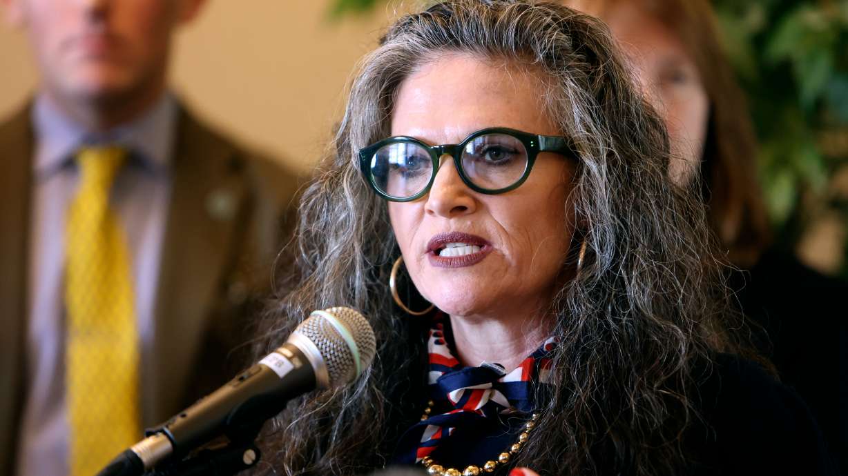 Senate Minority Assistant Whip Jen Plumb, D-Salt Lake City, at the Capitol in Salt Lake City on Jan. 21. Plumb warned of impacts to Utahns if COVID-era tax credits for insurance premiums under the Affordable Care Act expire at the end of the year.