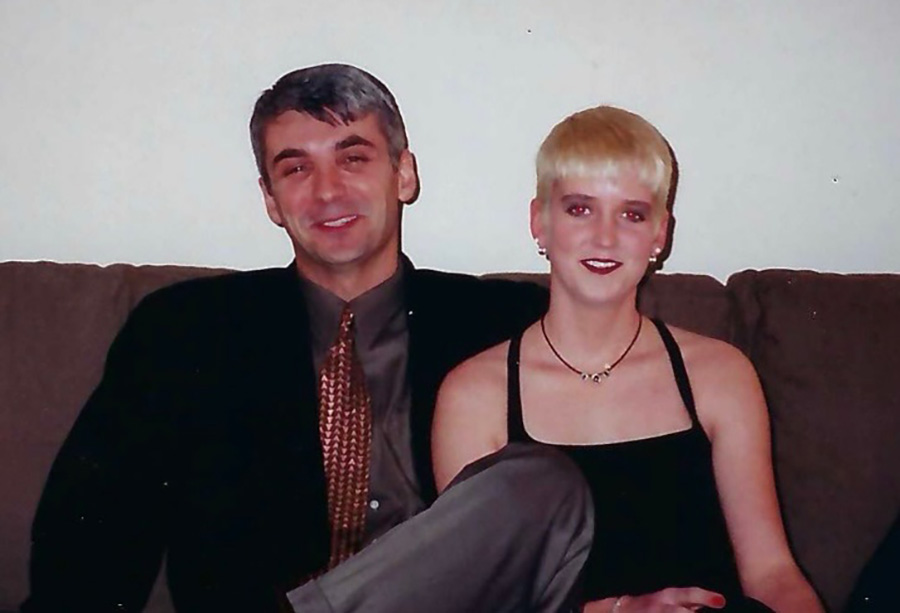 Amy Bradley with her boyfriend, Tom, in 1997. The two met while working at a steakhouse in Virginia.