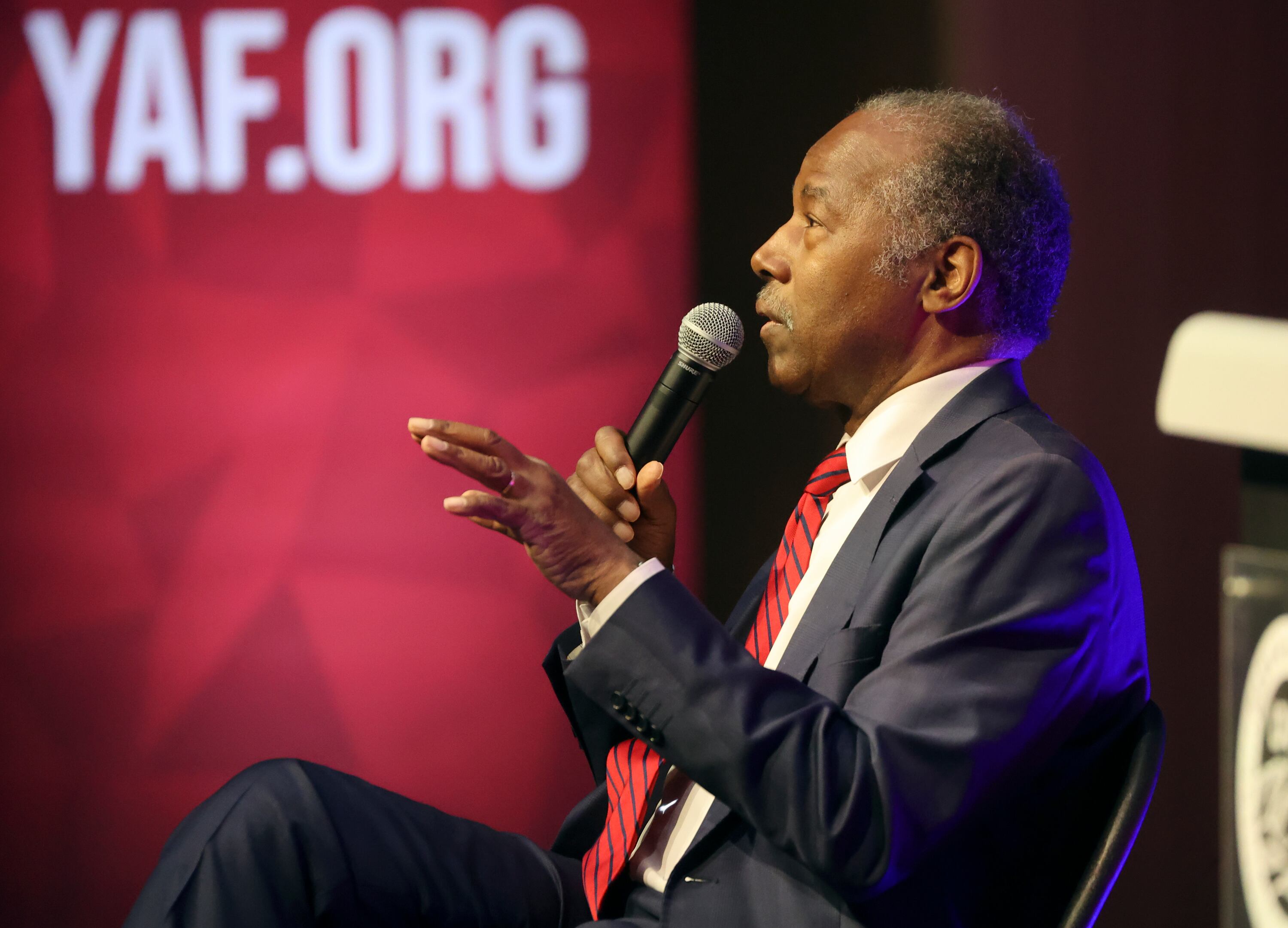 Ben Carson, pediatric neurosurgeon and former secretary of Housing and Urban Development, speaks at UVU in Orem on Wednesday. Carson's visit came at a perfect time, according the Herbert Institute's Justin Jones.