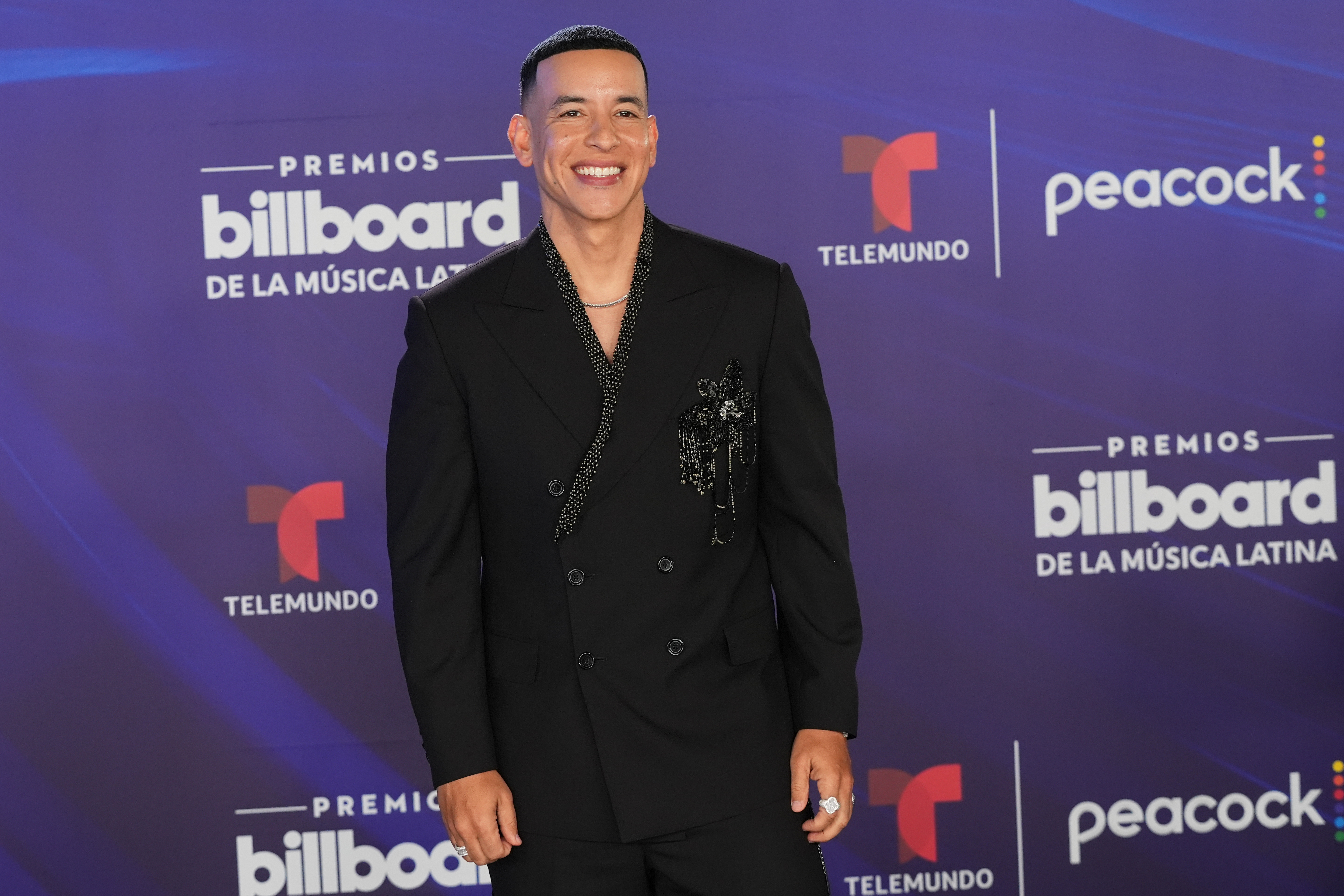 Daddy Yankee arrives at the Latin Billboard Awards Thursday, Oct. 23, 2025, in Miami.
