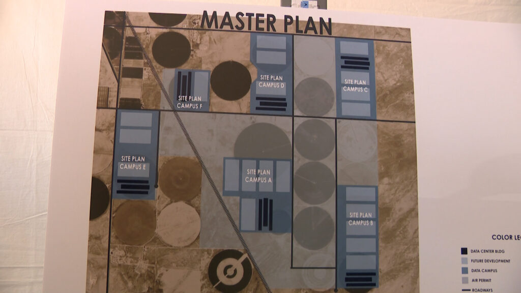 The master plan for a new artificial intelligence data center in Millard County is shown on Thursday. Groundbreaking took place on Thursday.