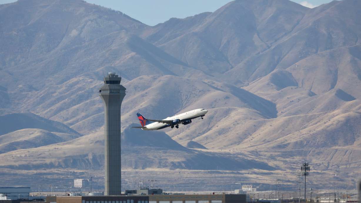 A plane takes off from Salt Lake City International Airport in Salt Lake City on Nov. 6, 2025. The airport was named this week as one of the best in North America, according to a survey of worldwide passengers in 2025.