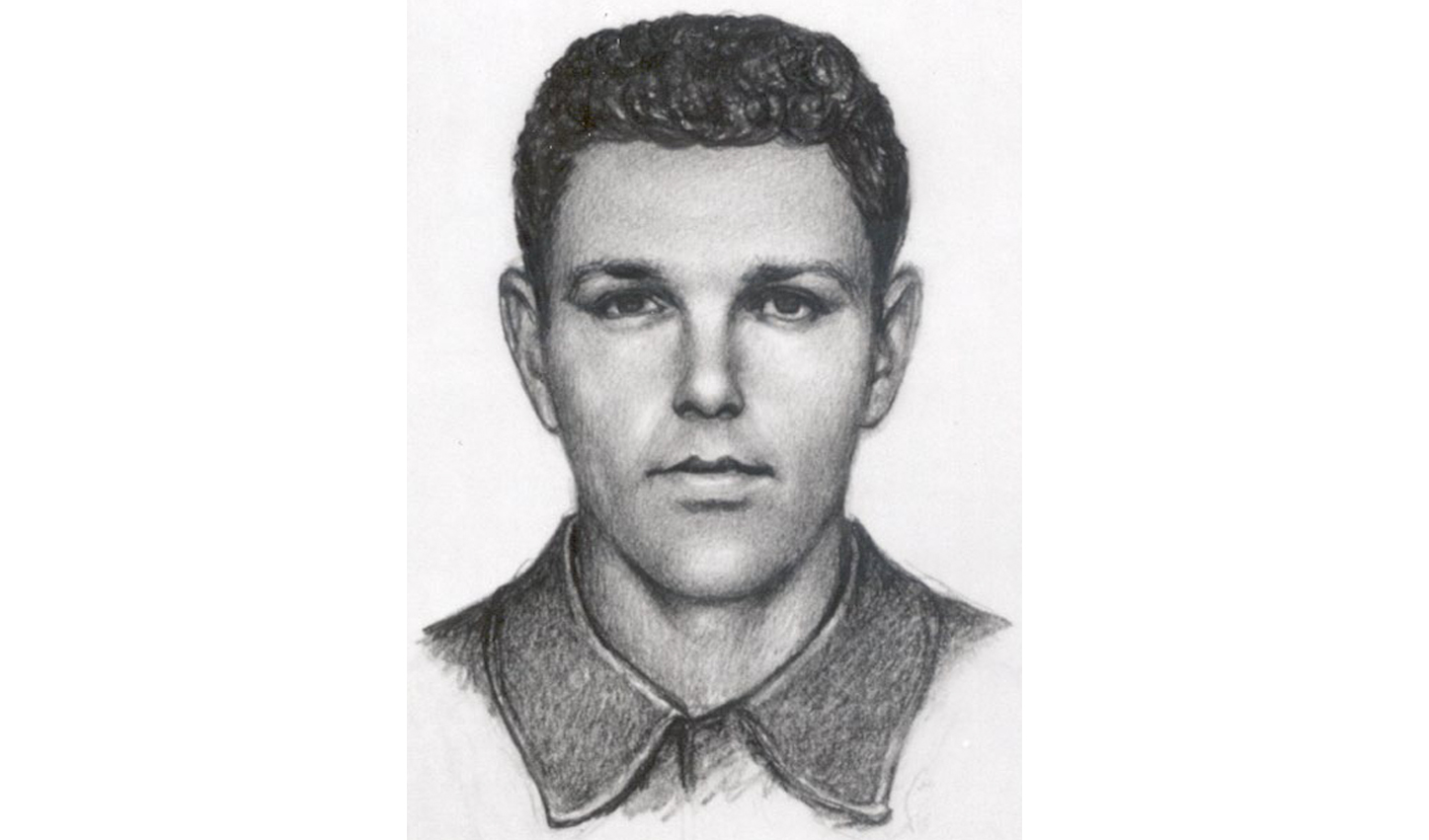 A composite sketch of the man police believe was responsible for the double-homicide and robbery at Natter's Market on Sept. 2, 1971.