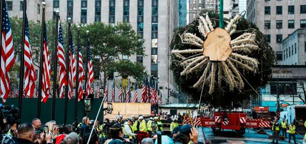 Rockefeller Center Christmas tree arrives in Manhattan, kicking off New York's holiday season