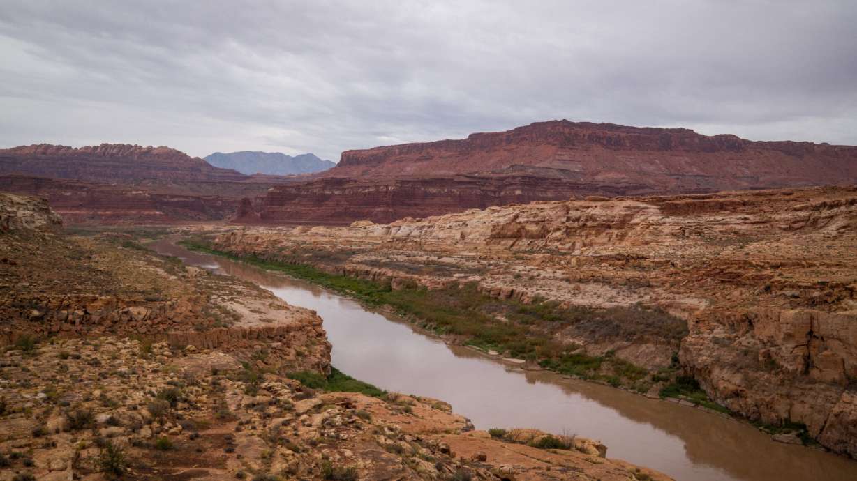 The Colorado River is pictured where it flows near Hite, San Juan County, just beyond the upper reaches of Lake Powell, on Sept. 19. The river's border states, including Utah, are running out of time to figure out a plan to manage the river.