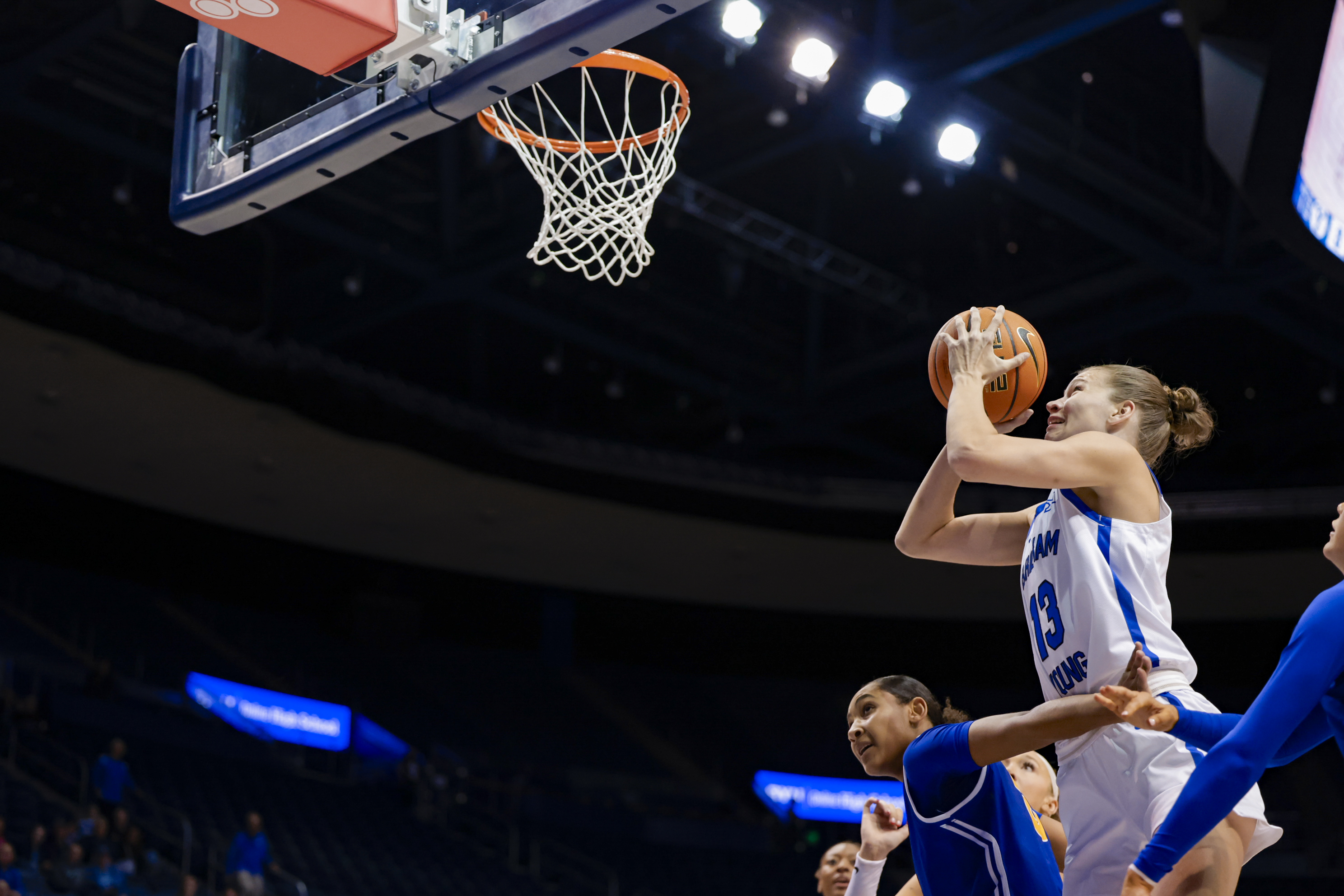 Lara Rohkohl raises up for a shot near the basket against San Jose State.