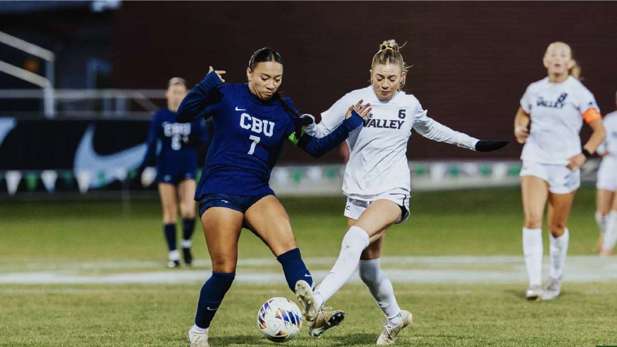 Utah Valley and Cal Baptist compete in Orem as part of the WAC championship match on Nov. 8, 2025.