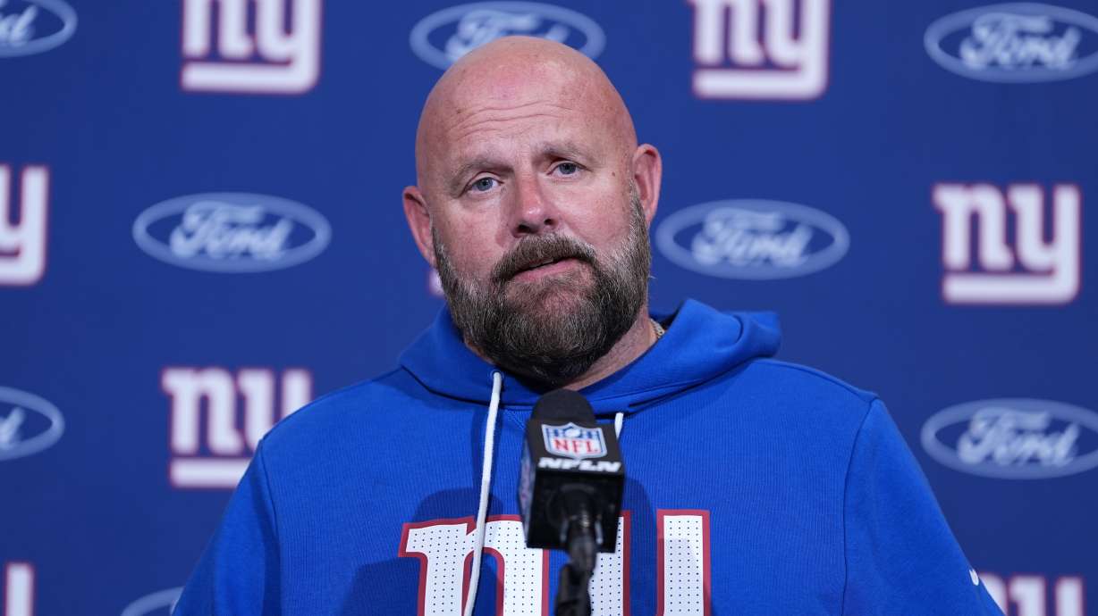 New York Giants head coach Brian Daboll reacts after an NFL football game against the Philadelphia Eagles on Sunday, Oct. 26, 2025, in Philadelphia.
