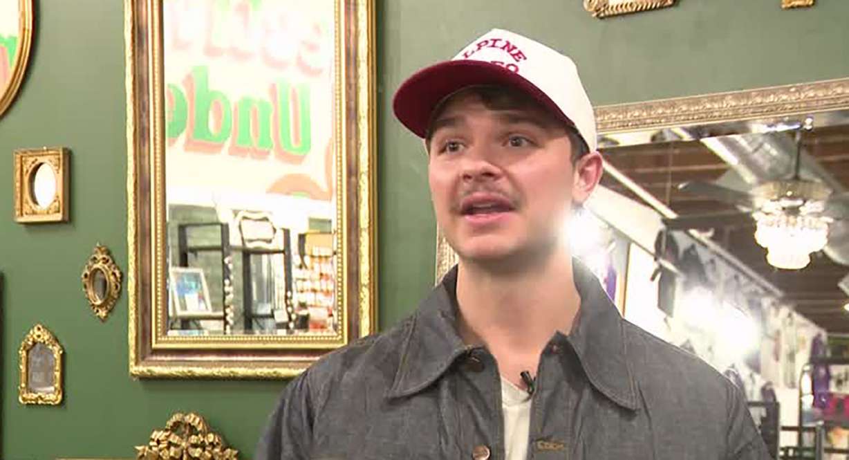 Chris Yorgason, owner of The Collective Underground consignment store in Provo, talks to KSL on Monday about plans for a floor made entirely of pennies.