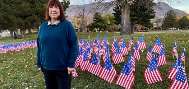 Weber County woman installs field of flags to mark Veterans Day, honor locals killed in WWII