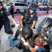Protesters clash with police at Berkeley Charlie Kirk tribute event