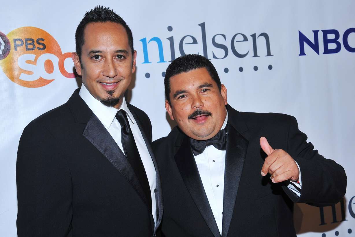Cleto Escobedo III, left, and Guillermo Rodriguez from Jimmy Kimmel Live arrive at the Imagen Awards on Aug. 12, 2011, in Beverly Hills, Calif.