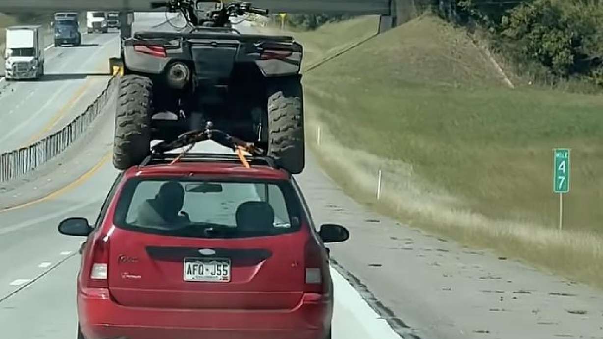 Which vehicle is transporting which vehicle in this video from Oklahoma on Oct. 10?