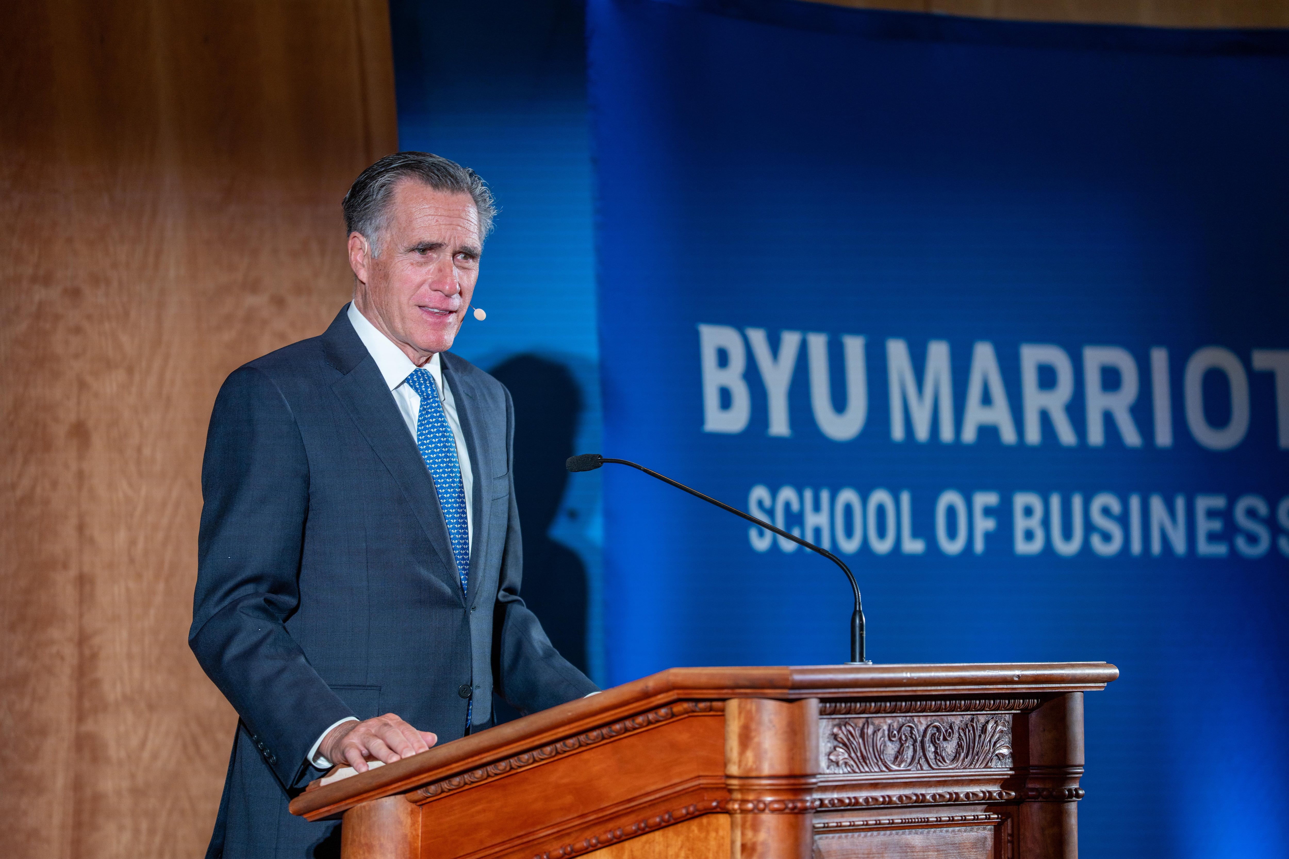 Staying loyal to core values: Mitt Romney delivers optimistic, faith-driven message at BYU
