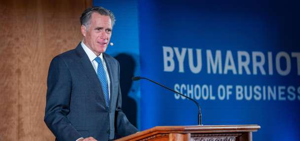 Staying loyal to core values: Mitt Romney delivers optimistic, faith-driven message at BYU