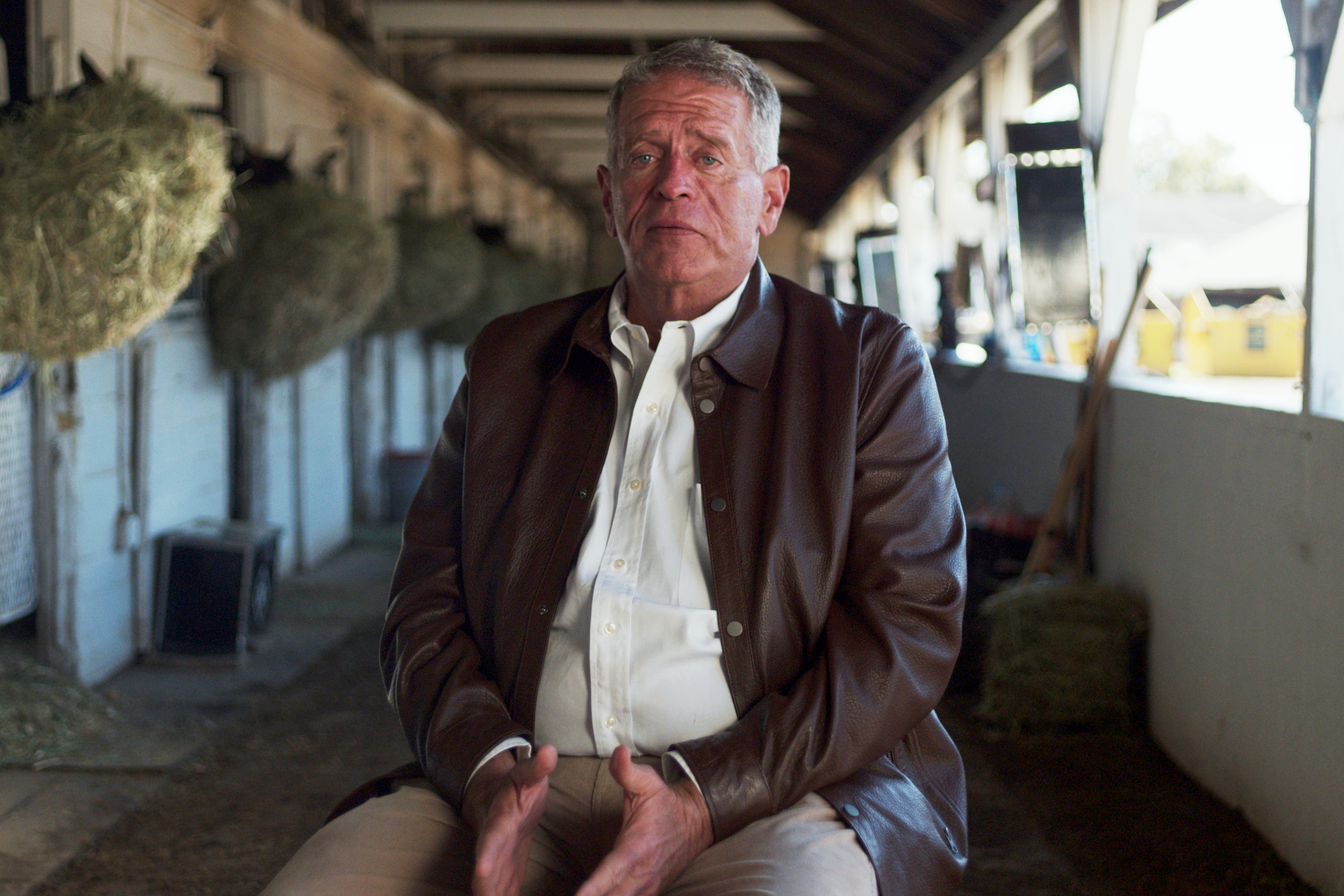 This photo provided by Dale Romans for Kentucky shows Dale Romans, a longtime thoroughbred trainer running as a Democrat for the U.S. Senate in Kentucky, at Churchill Downs, Oct. 2025, in Louisville, Ky.
