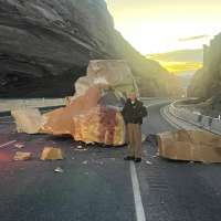 'Behemoth' boulder falls onto I-70 in Emery County