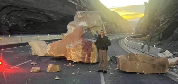 'Behemoth' boulder falls onto I-70 in Emery County