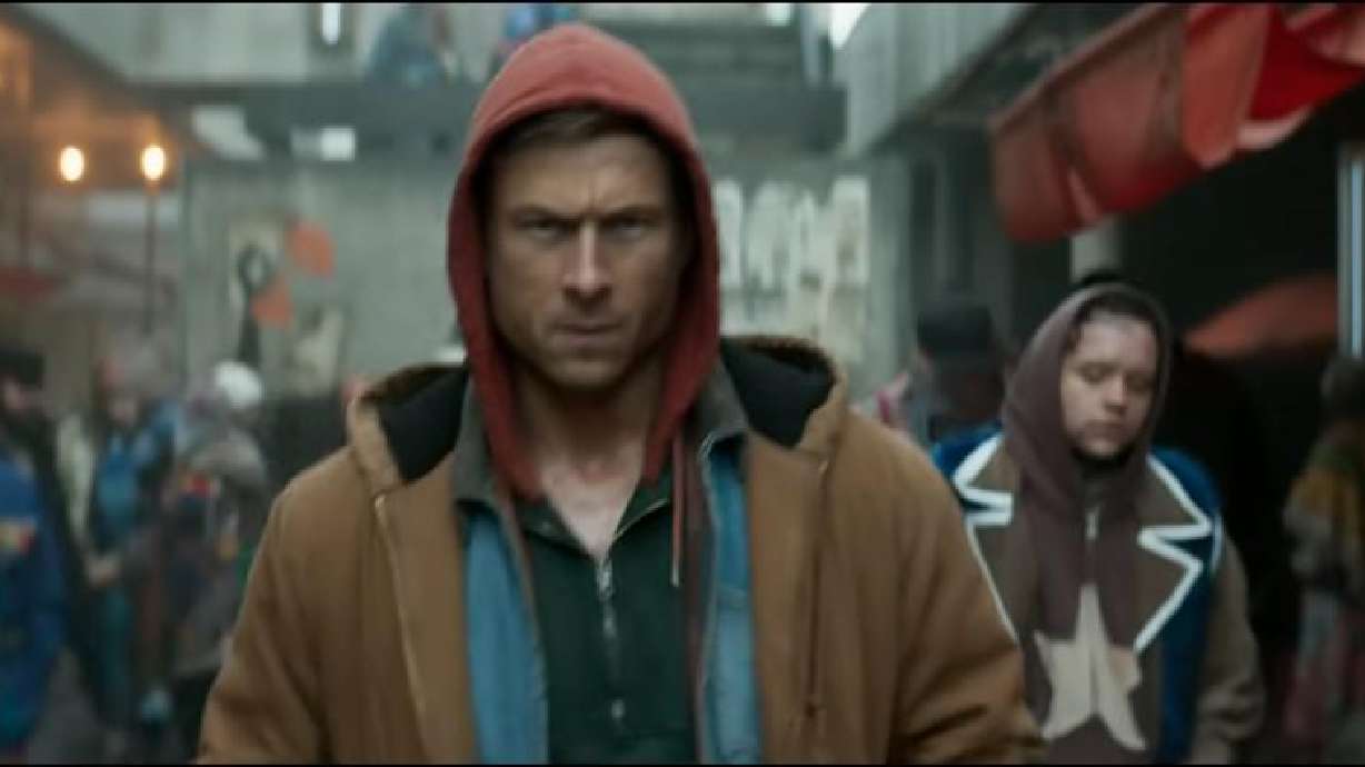 Glen Powell as Ben Richards in "The Running Man."