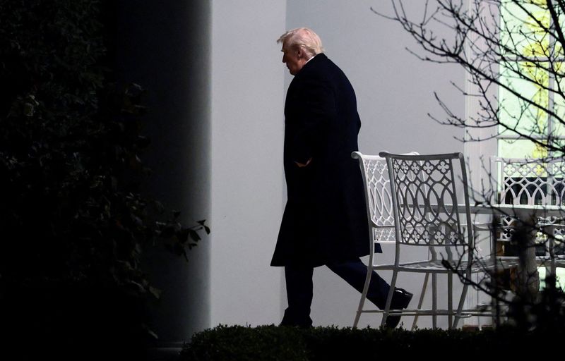 President Donald Trump walks out of the Oval Office towards Marine One at the White House in Washington, Friday. Trump said the BBC's apology over an edited piece of its documentary was not enough.