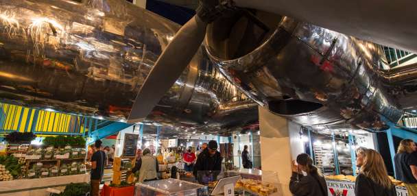 How Salt Lake City's winter market ended up selling food underneath a large airplane