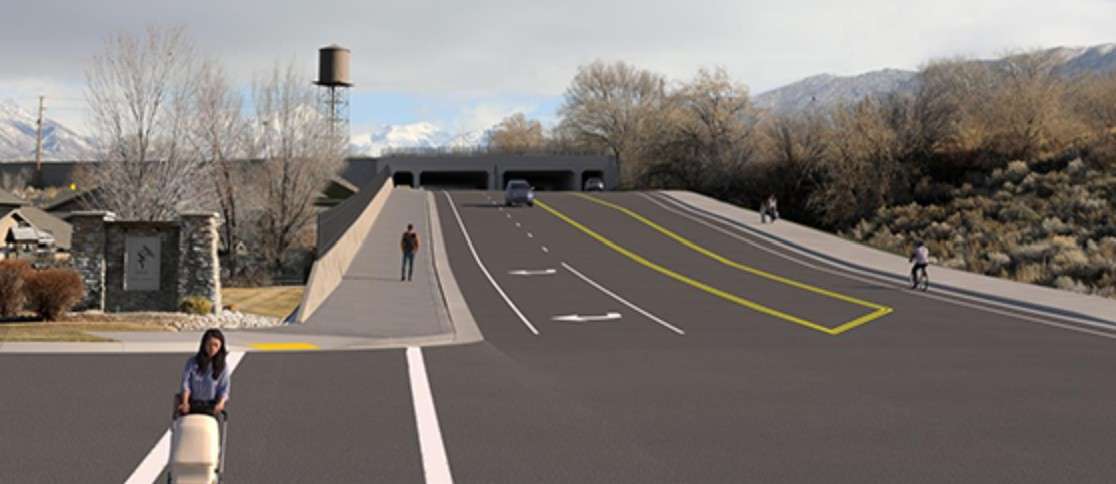 An artist’s rendering shows the planned design for 14600 South in Bluffdale. One of the main east-west thoroughfares in the far south Salt Lake Valley will close for these upgrades soon.