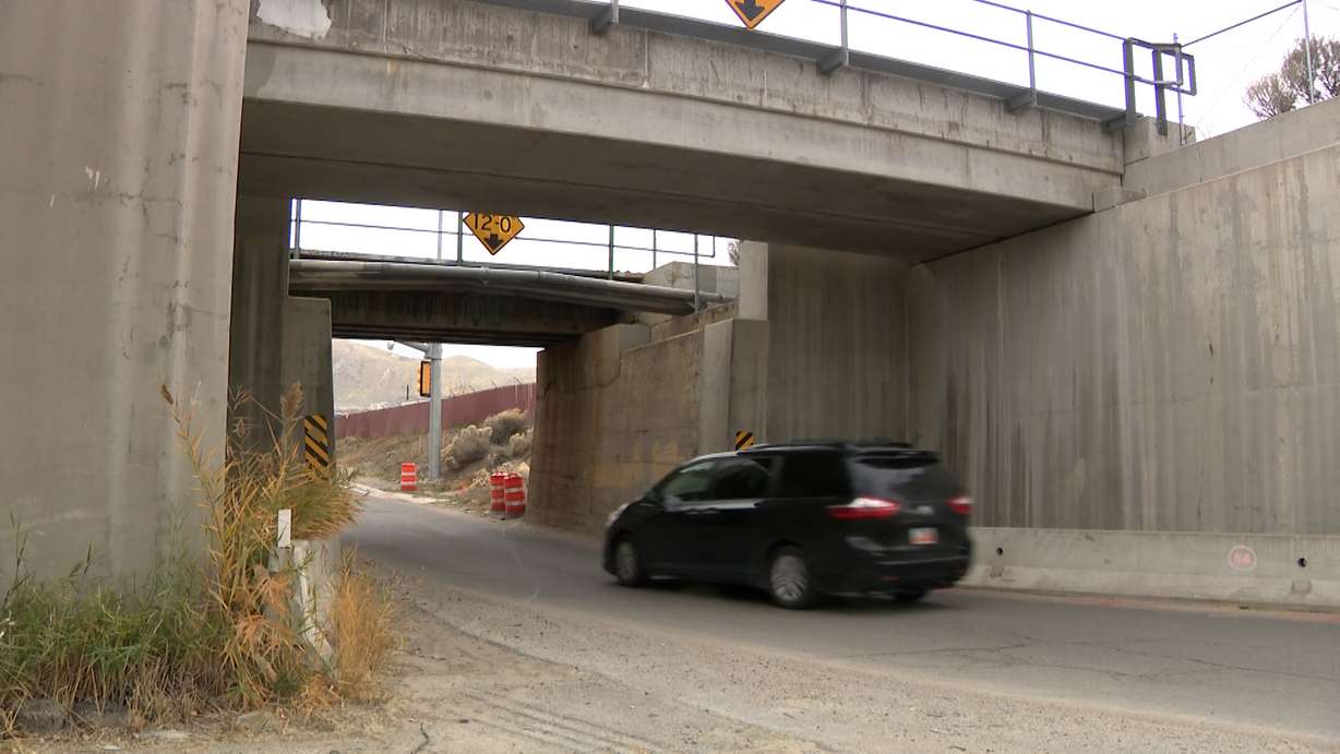 The one-way railway underpass on 14600 South in Bluffdale is pictured on Friday. One of the main east-west thoroughfares in the far south Salt Lake Valley will close for upgrades soon.