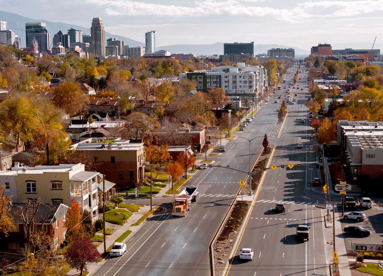 300 West in Salt Lake City is pictured on Thursday. 300 West is on the list of UDOT’s aspirational Utah Trail Network trails.