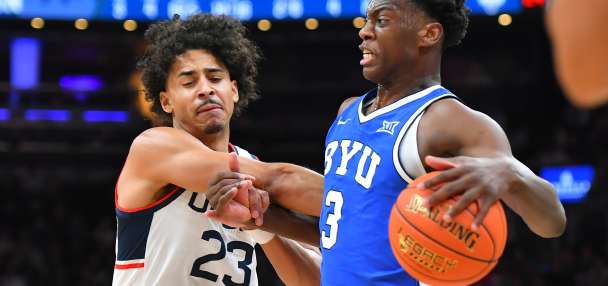 Dybantsa goes for 25 in No. 7 BYU's 2-point loss to No. 3 UConn in Boston