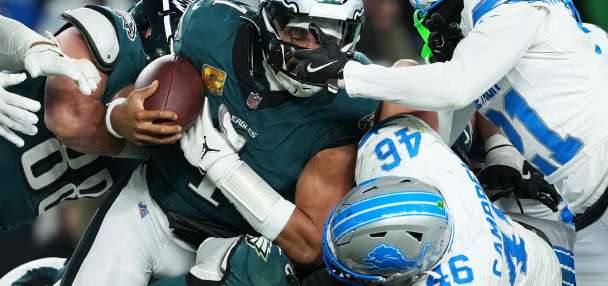 Jalen Hurts' lone touchdown leads Eagles to 16-9 victory over Lions in lackluster offensive game