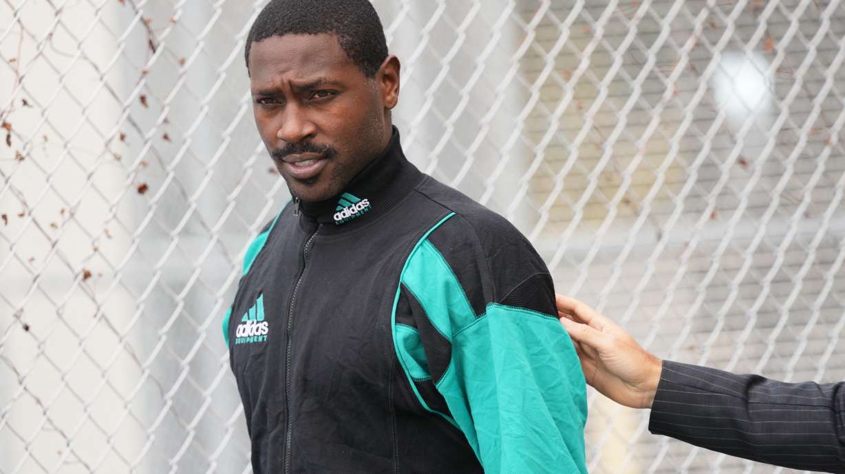 FILE - Former NFL star wide receiver Antonio Brown walks after being released from the Turner Guilford Knight Correctional Center, Nov. 13, 2025, in Miami.