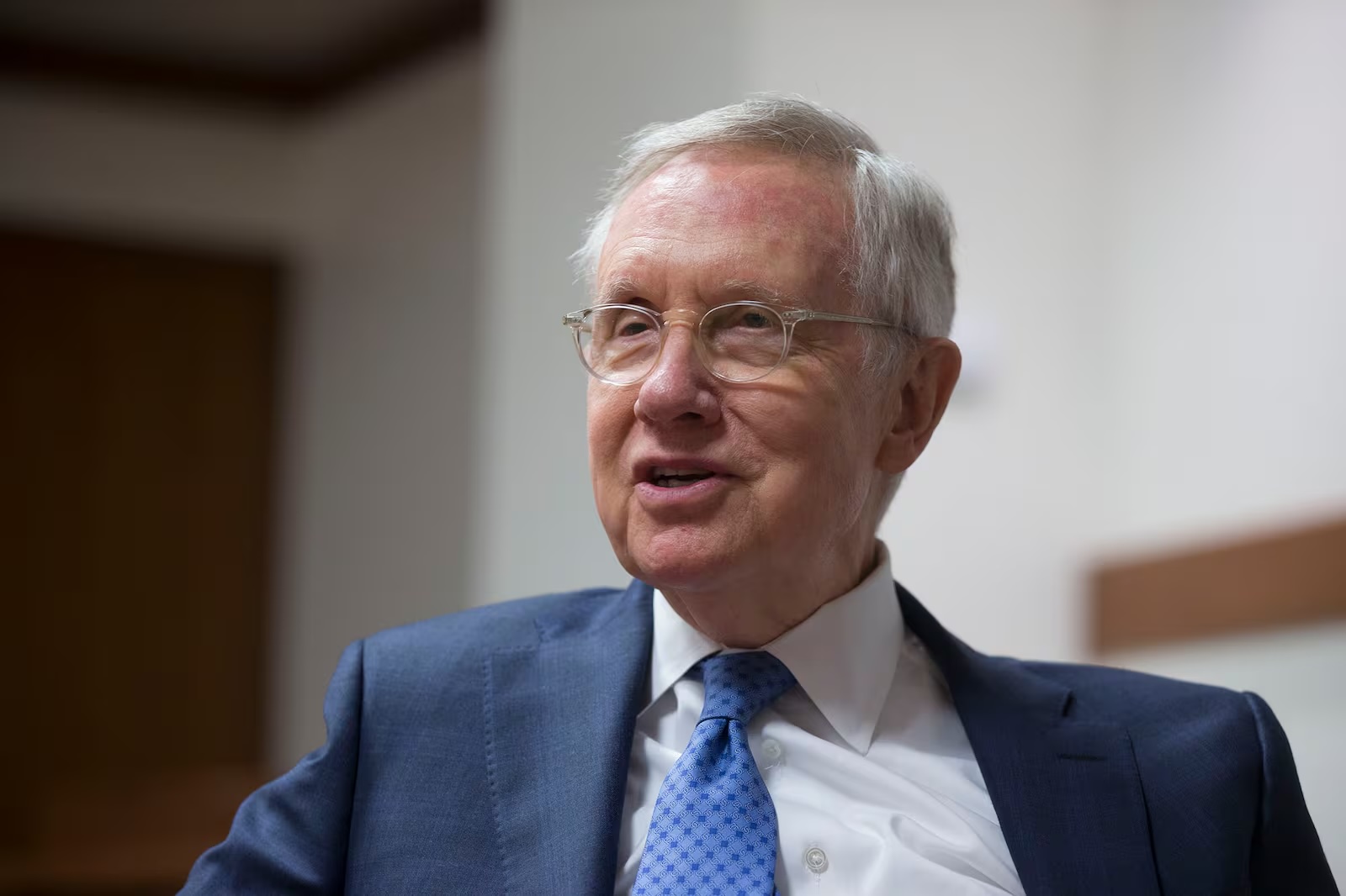 Retired Sen. Harry Reid, D-Nev., is interviewed in Salt Lake City on Jan. 20, 2017. The author of a forthcoming biography of Reid published previously unreleased email exchanges last week that shed light on the political machinations behind Reid's false claims about then-presidential candidate Mitt Romney.