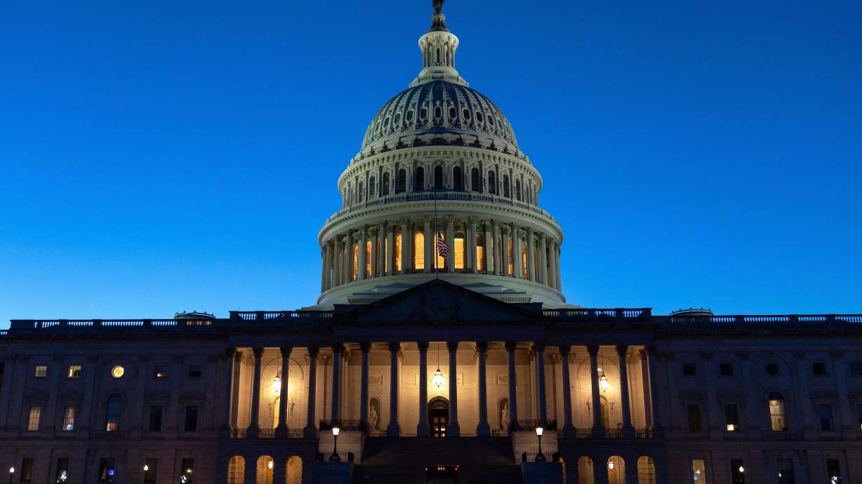 The U.S. Capitol a day before the House prepared to vote on a bill to reopen the government at the Capitol in Washington, Nov. 11. Utah voters were more likely to say that congressional Democrats were responsible for the record-long shutdown.