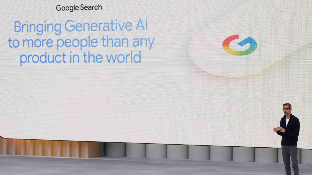 Alphabet CEO Sundar Pichai speaks in Mountain View, Calif., May 20. Google is unleashing its Gemini 3 artificial intelligence model on its dominant search engine.