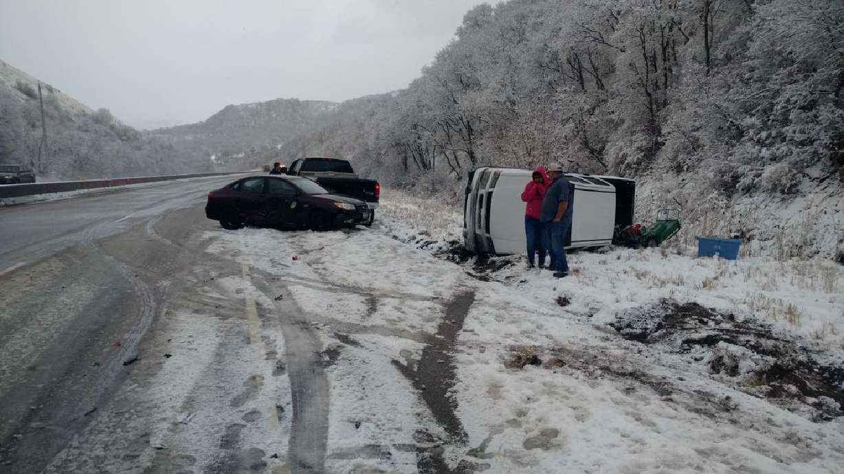 UHP Lt. Cade Brenchley had just pulled up to this crash in Sardine Canyon in 2018, when he was hit from behind while walking to the scene by a young driver who lost control of her vehicle.