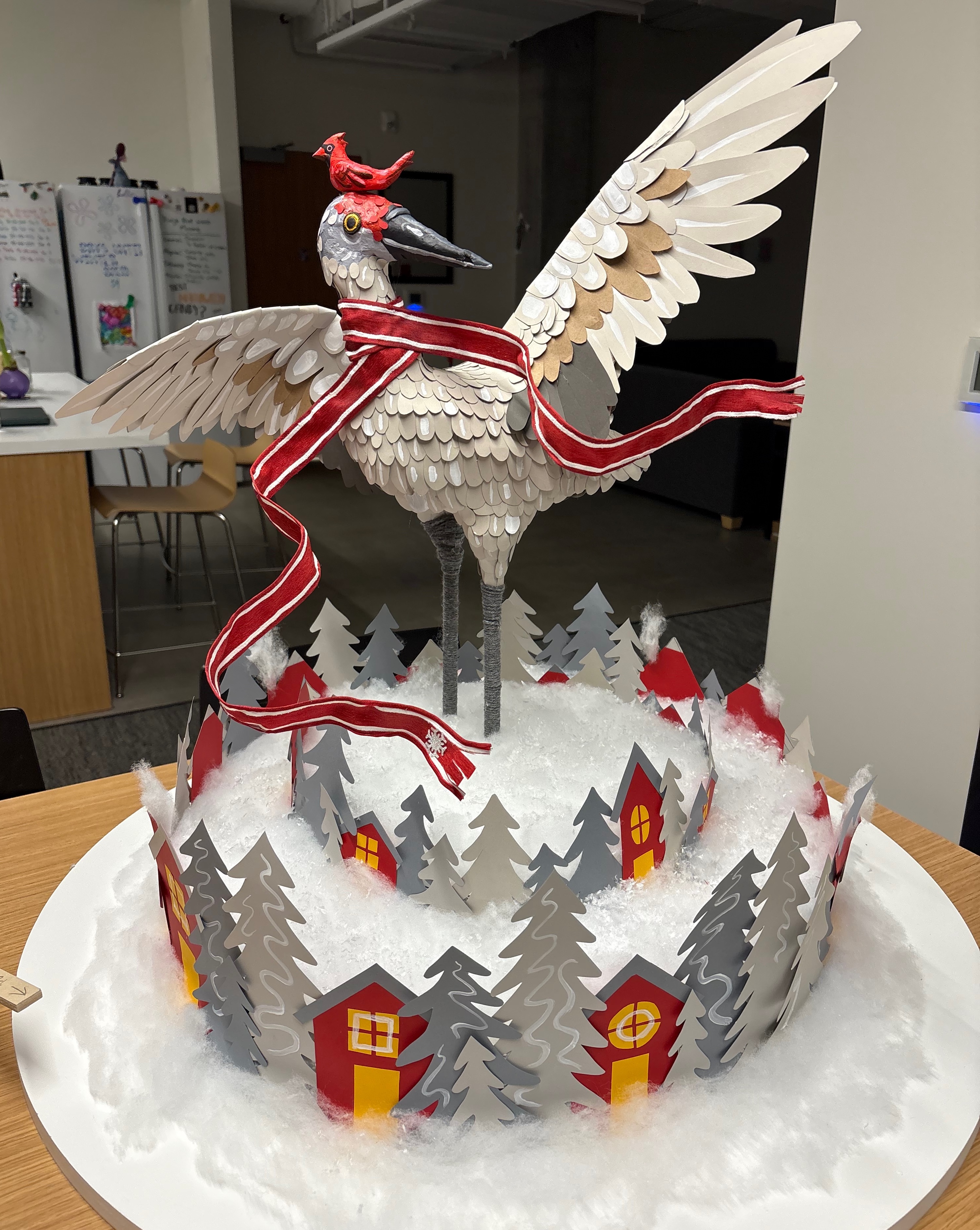 Elle Donovan created a sandhill crane atop a winter village for her snow globe design that will be installed along Park City Main Street this holiday season.