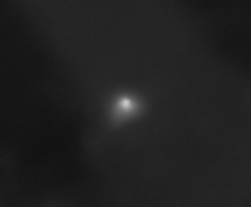 An image from the High Resolution Imaging Science Experiment camera aboard NASA's Mars Reconnaissance Orbiter shows the interstellar comet 3I/ATLAS on Oct. 2. At the time it was imaged, the comet was about 19 million miles from the spacecraft. More images were released by NASA on Wednesday.